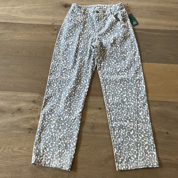Wild Fable Leopard Print Straight Leg Jeans Size XS - Picture 5 of 13